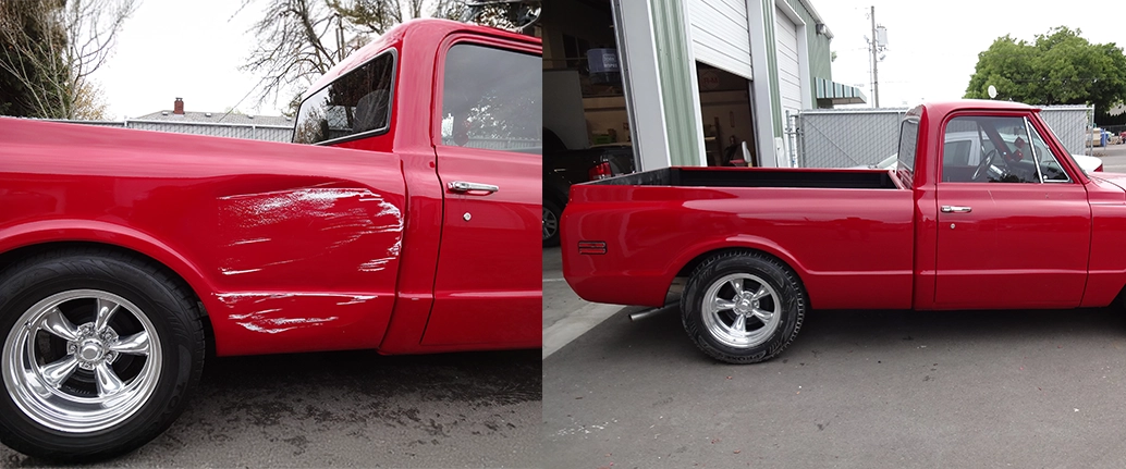 Before and after collision repair